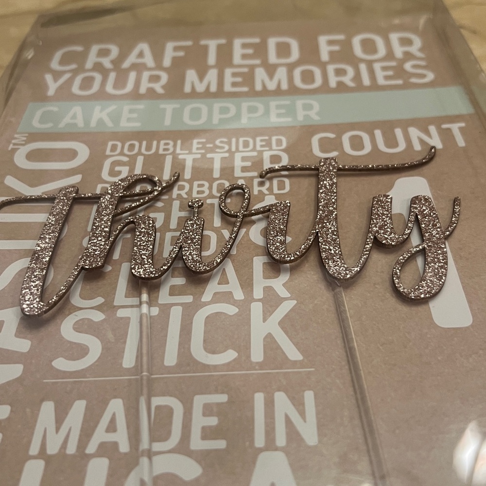 NANASUKO 'Thirty' Double-Sided Glitter Birthday 🎂 Cake Topper